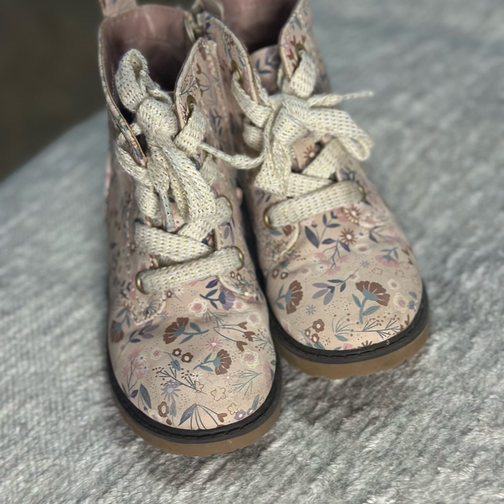 Cat & Jack Pink Floral Kids Boots